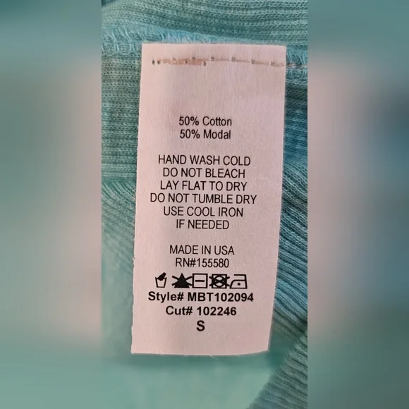 Anthropologie - NEW Maronie Tie Dye Knit Pullover T-Shirt Blue Ribbed Top​​​ - Picture 6 of 6